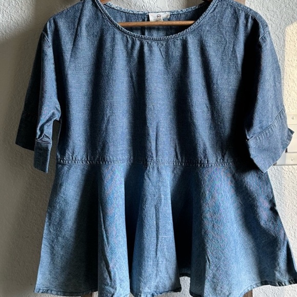 *NWOT* ANTHROPOLOGIE AG Adriano Goldschmied Chambray Denim Pelpum Washed Blue —S - Picture 3 of 7